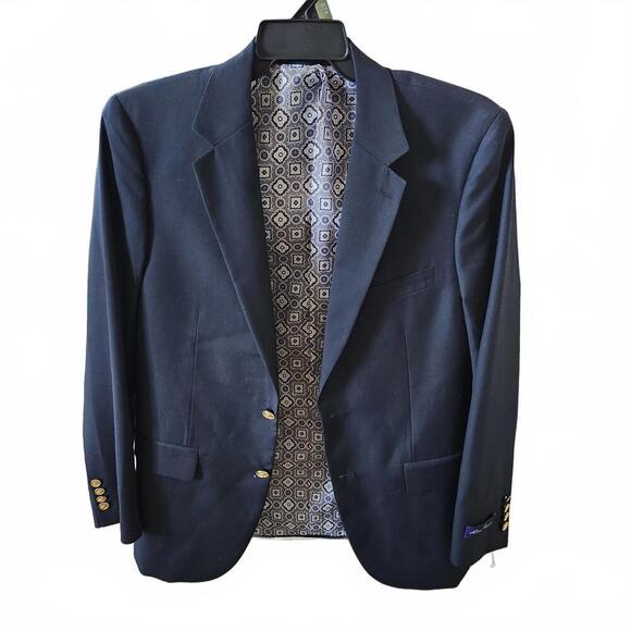 Elegant Alan Flusser Navy Blazer  SEE MEASUREMENTS IN PIC - Picture 1 of 9